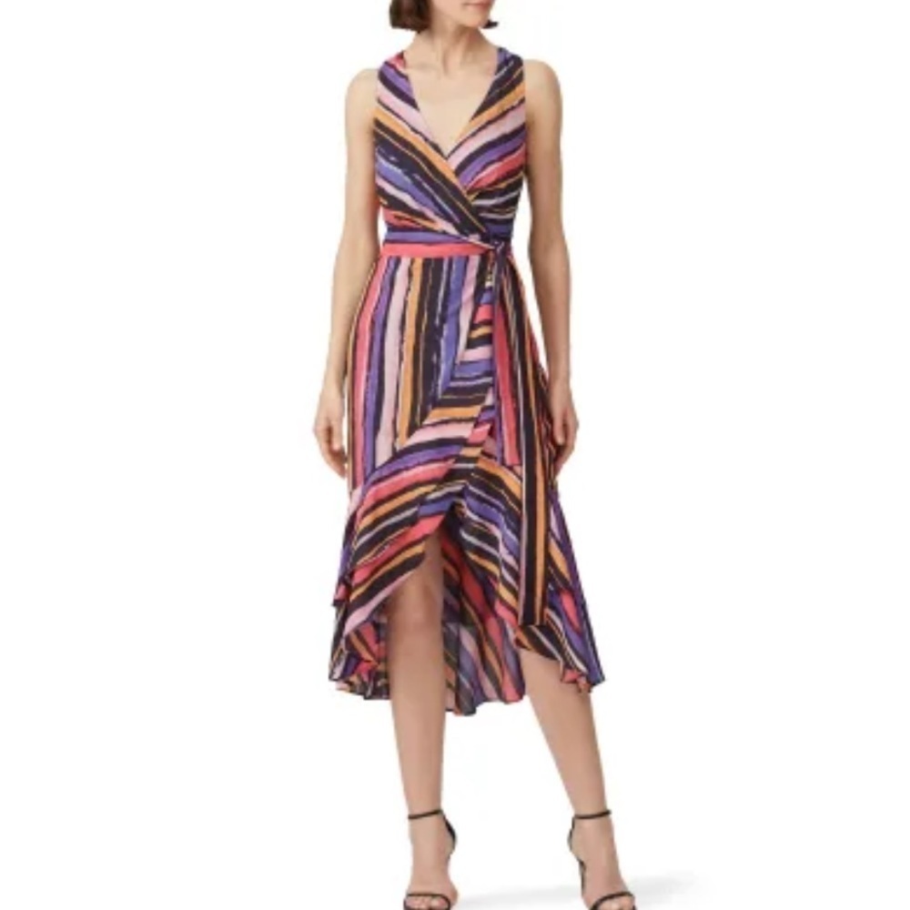 Great Jones Sleeveless Stripe Wrap Dress in Vibrant Orchid Size Medium